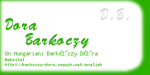 dora barkoczy business card